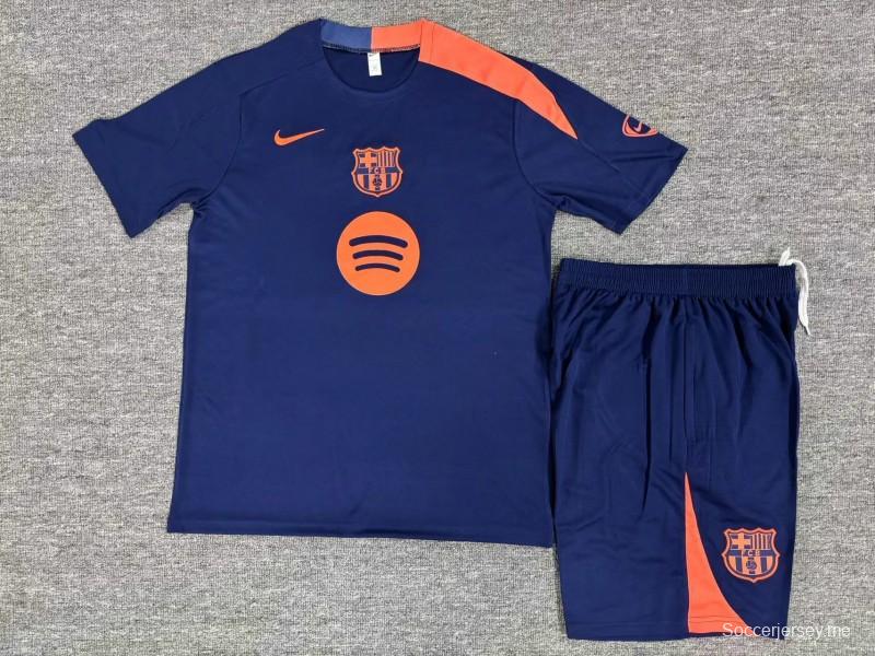 25/26 Kids Barcelona Royal Blue T90 Short Sleeve Jersey+Shorts
