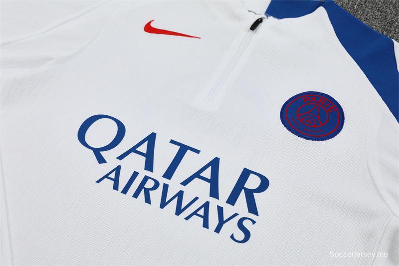 Player Version 25/26 Paris White T90 Half Zipper Jacket+Long Pants