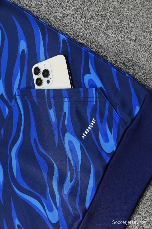 25/26 هودي ريال مدريد أزرق بقبعة زرقاء + بنطلون طويل