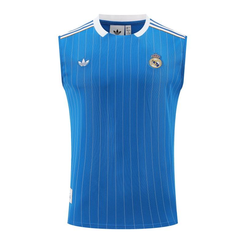 25/26 ريال مدريد أديداس أديداس سترة زرقاء أصلية + شورت أزرق + قميص + شورت