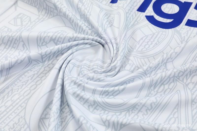 25/26 تشيلسي قميص أبيض قصير الأكمام أبيض + شورت قصير الأكمام