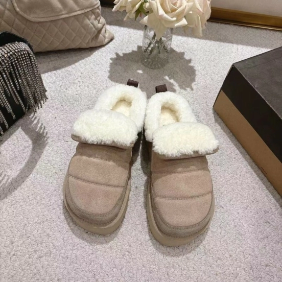 UGG 2025SS Michelin Caterpillar Slippers with Turned Fur Collar - LY00