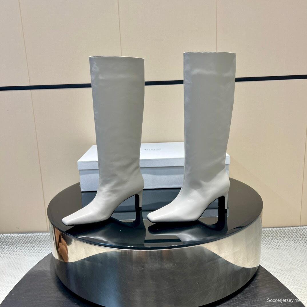 Khaite 2025 SS Square Toe Slip-On High Boots - KFY00490