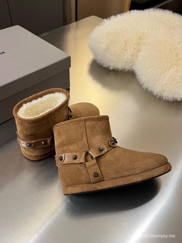 Balenciaga Fall Winter New Buckle Studded Snow Boots - LY00300