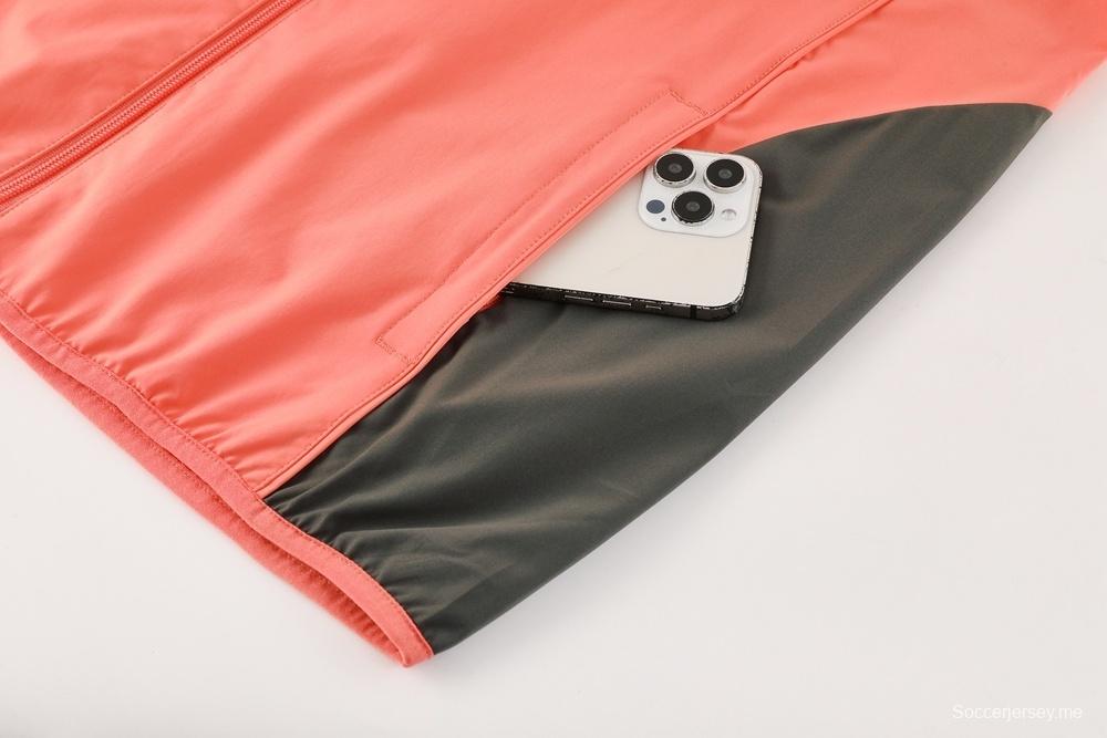 25/26 بايرن ميونيخ برتقالي S-3XL نصف سحاب جاكيت + بنطلون طويل + بنطلون طويل