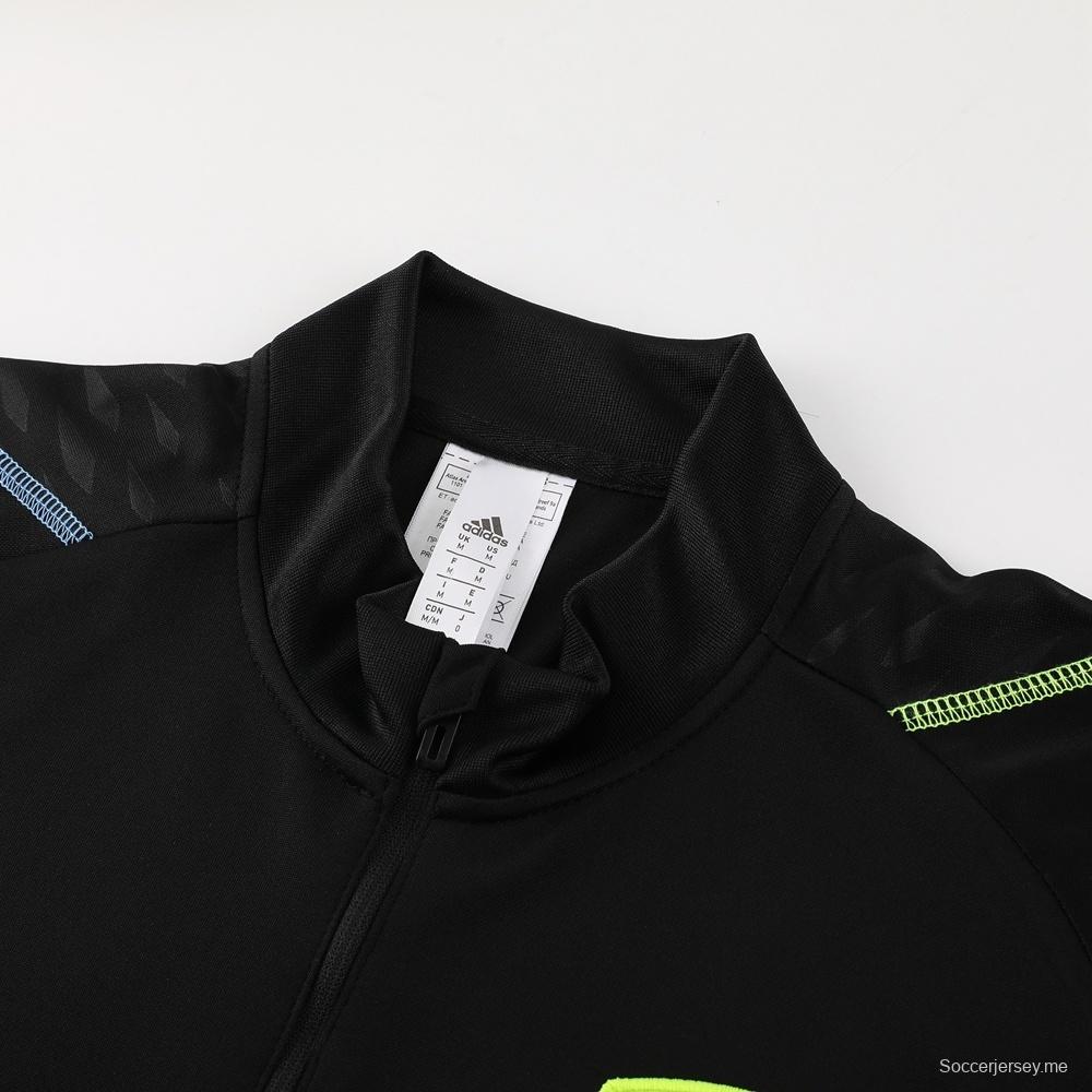 23/24 أرسنال أسود S-2XL سترة نصف سحاب + بنطلون طويل 23/24 أرسنال أسود S-2XL