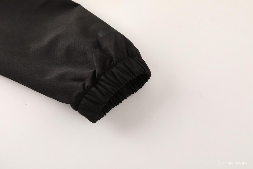 2025 أديداس 2025 سترة سوداء بنصف سحاب أسود + سروال طويل S-2XL