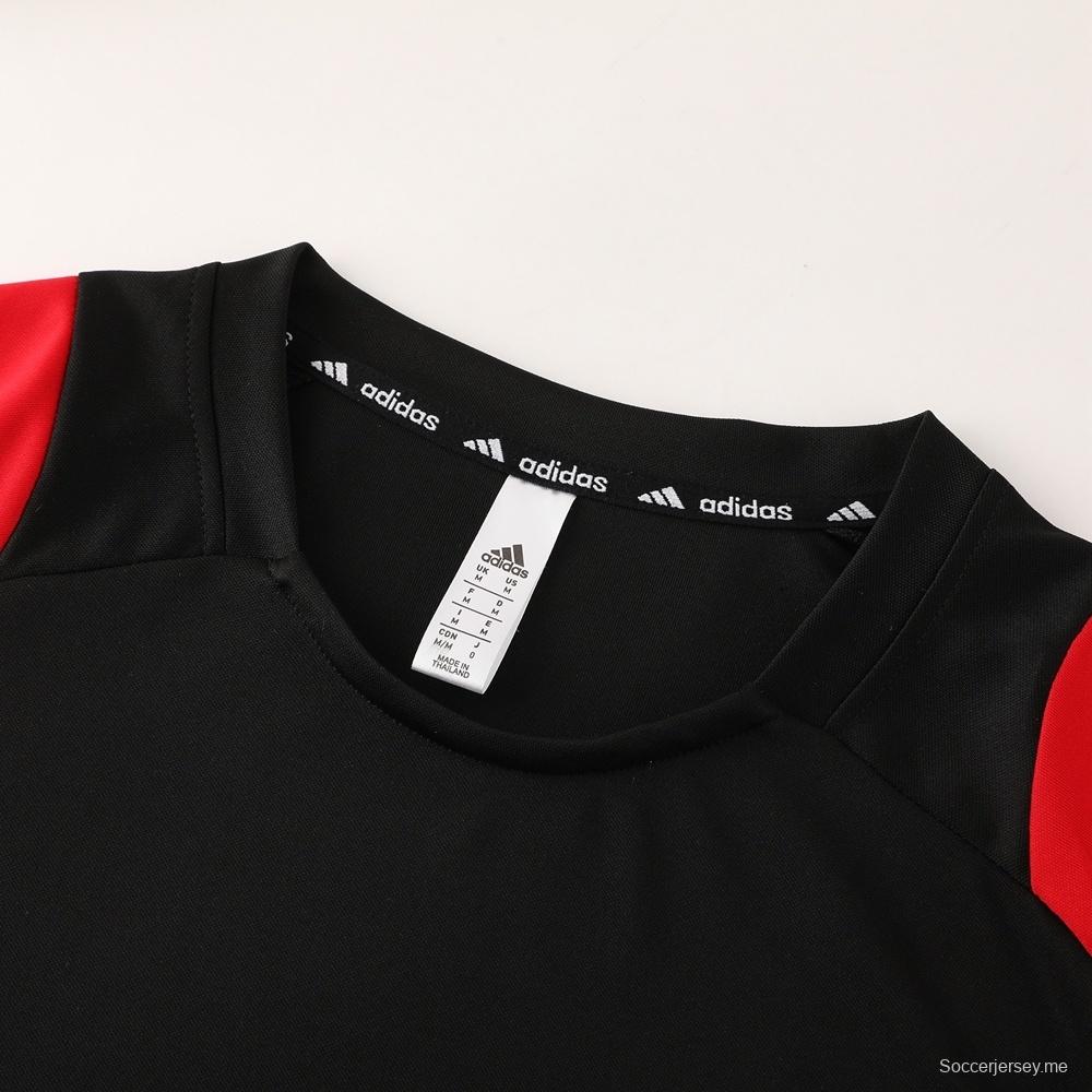 2025 بلجيكا 2025 بلجيكا كم قصير أسود + شورت كرة قدم قصير + شورت كرة قدم