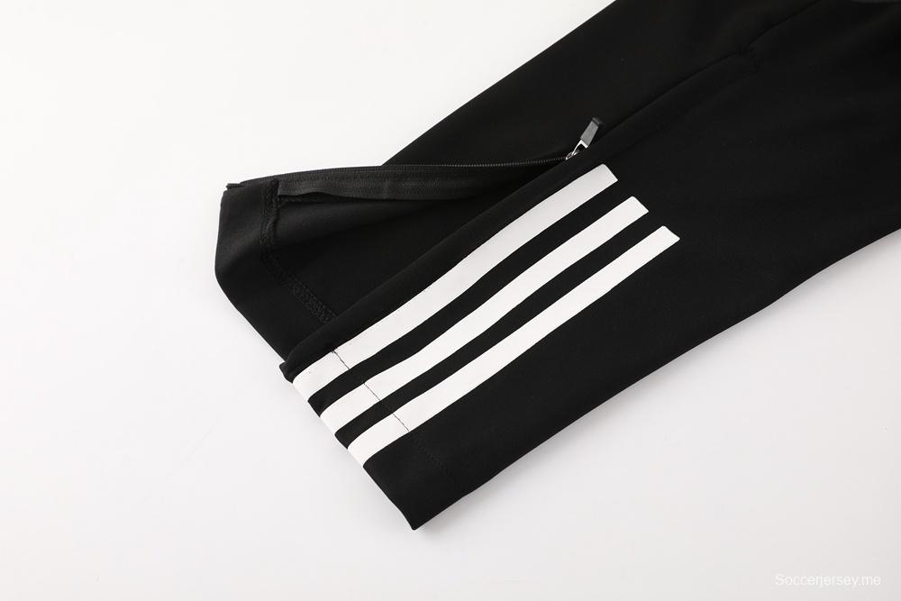 23/24 ديك رومي أسود S-2XL سترة نصف سحاب + بنطلون طويل + أسود S-2XL