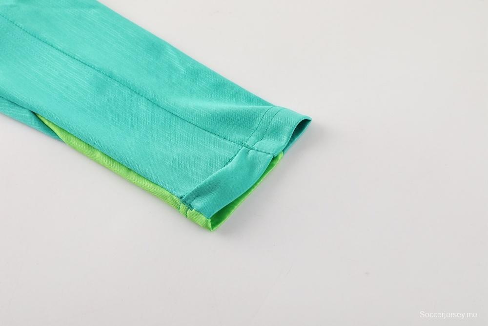 2025 بحيرة البرازيل 2025 جاكيت أخضر نصف سحاب أخضر + بنطلون طويل