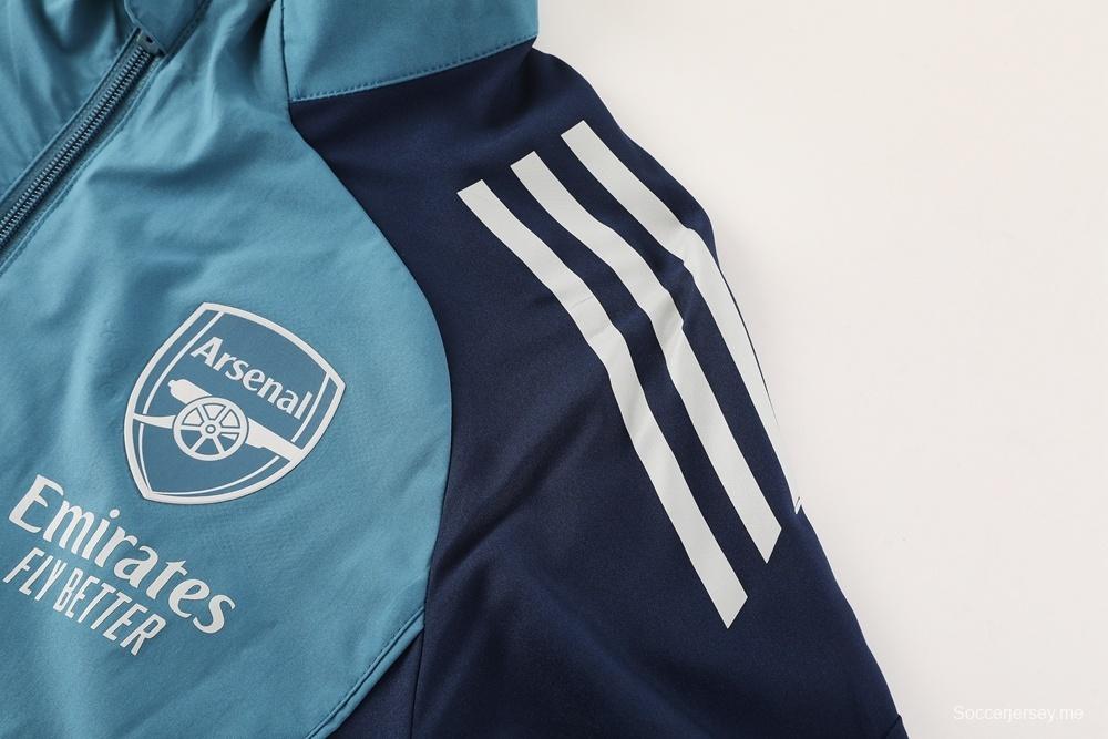 25/26 أرسنال جاكيت أزرق نصف سحاب أزرق + بنطلون طويل S-3XL