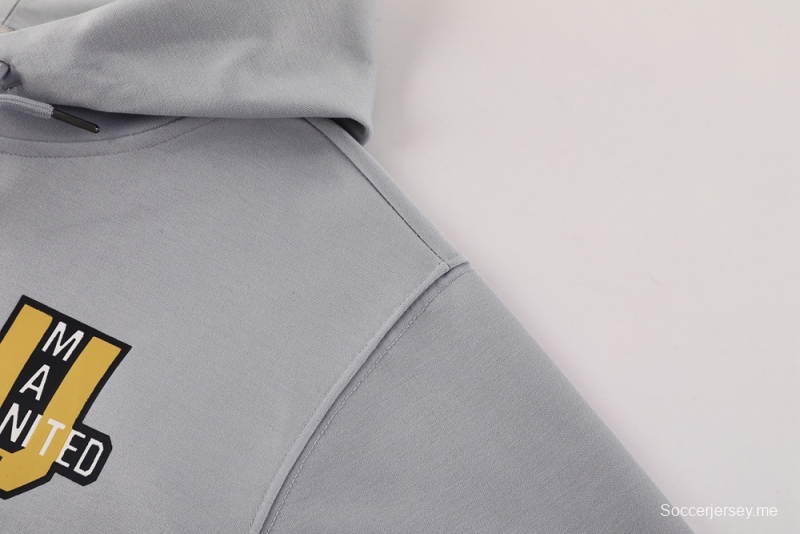 25/26 مانشستر يونايتد جاكيت نصف سحاب رمادي + بنطلون طويل S-2XL