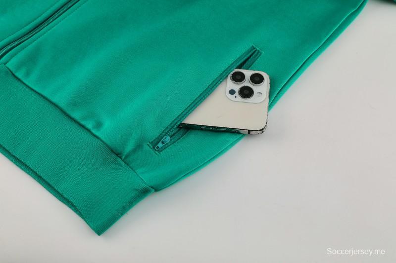 25/26 ليفربول جاكيت أخضر بسحاب كامل + بنطلون طويل + جاكيت أخضر بسحاب كامل