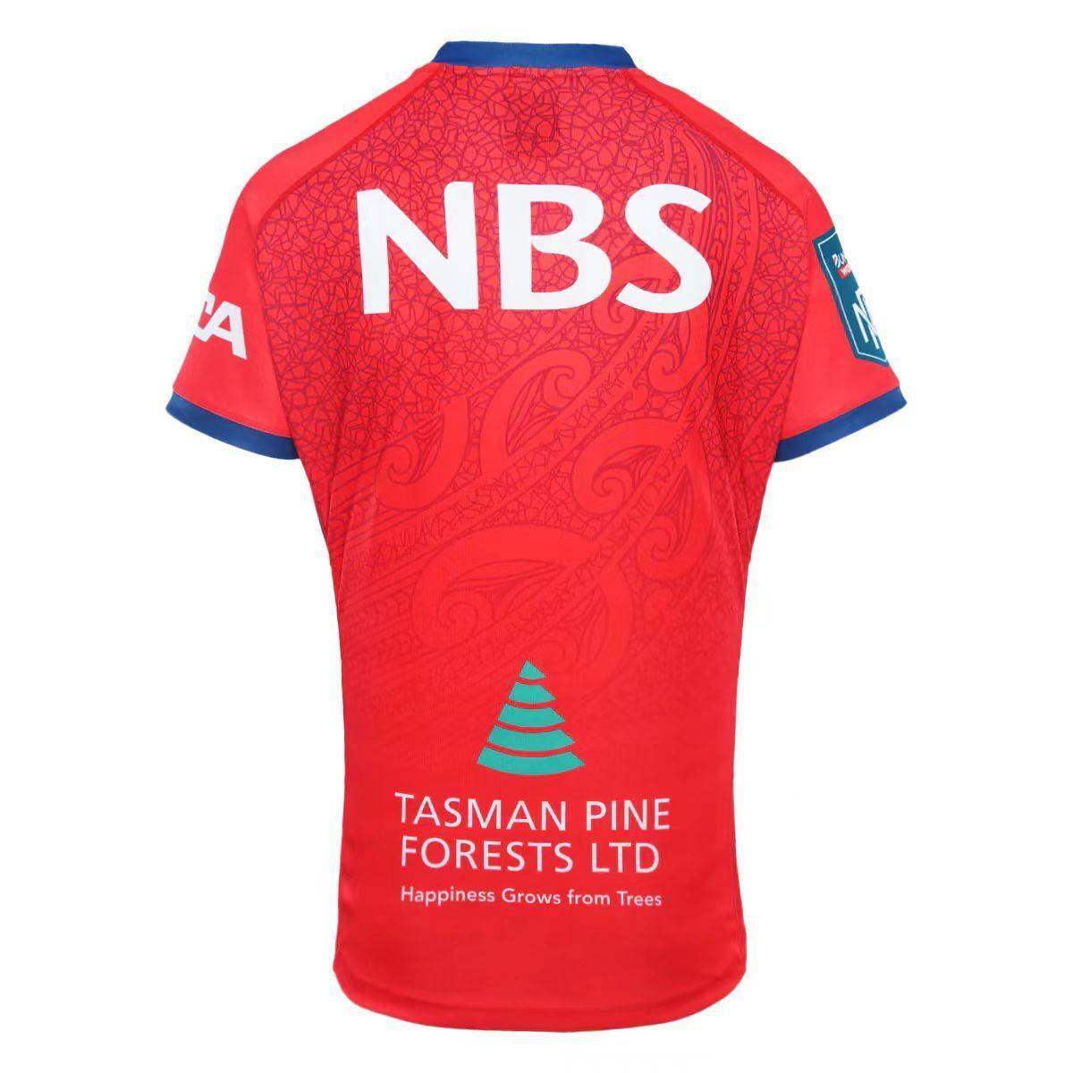 25/26 قميص تاسمان ماكو أحمر مع قميص بنمط قبائل الماوري