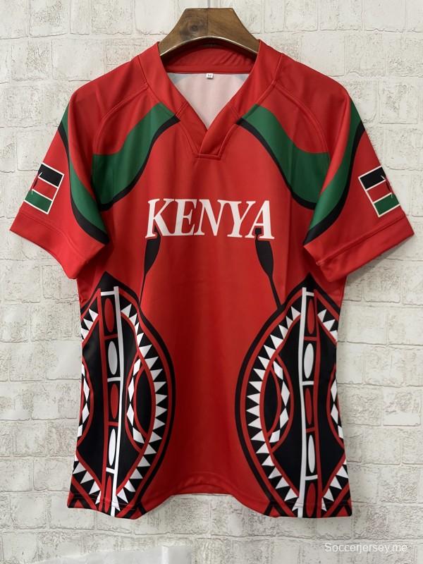 2026 Kenya Simbas Red with Maasai Shield Pattern Jersey