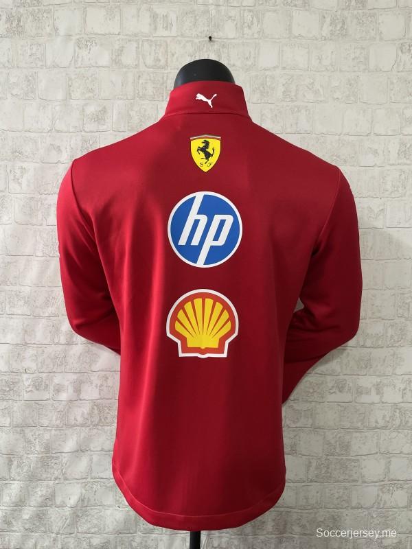 2025 F1 Scuderia Ferrari Red with White Stripe Team Jacket