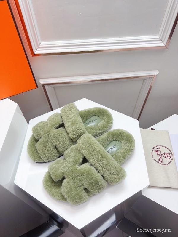 H Erijus Shoes 2025 Spring Summer Collection Genuine Fur Slippers - LY00270