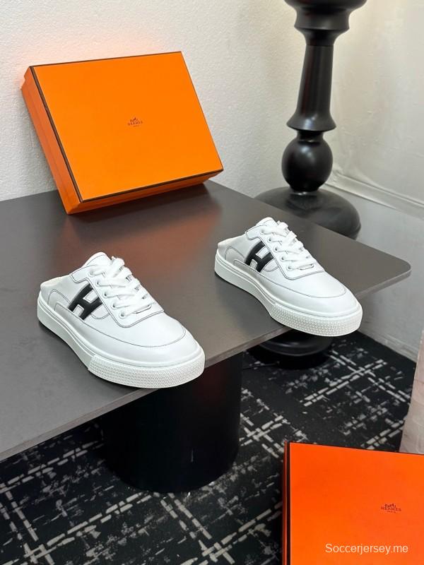 Hermès Deep Series Couple White Sneakers Casual Skate Shoes - AS00320