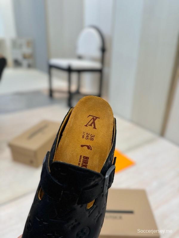 Louis Vuitton Louis Vuitton × BIRKENSTOCK Collaboration Boston Closed-Toe Soft Sole Mule Slippers - KFY00300
