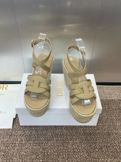 حذاء ديور D-Club D-Club جيلي ملون مجوف بحزام متقاطع ذو كعب عالٍ نسائي - KFY00290