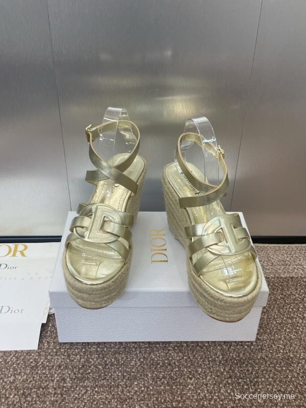 حذاء ديور D-Club D-Club جيلي ملون مجوف بحزام متقاطع ذو كعب عالٍ نسائي - KFY00290