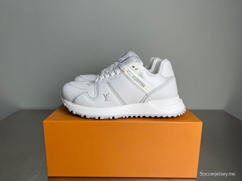 حذاء Lv الجلدي برباط مستدير من الأمام والرباط فوق الحذاء المسطح المسطح الكاجوال المسطح - YC