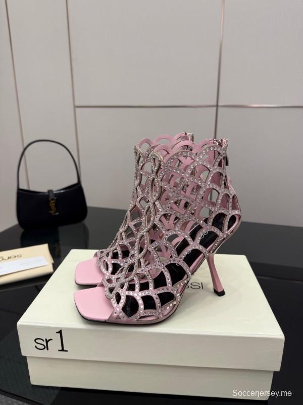 صندل سيرجيو روسي صندل حورية البحر 2025 من مجموعة SS صندل بكعب عالٍ أنيق بشبكة صيد السمك - KFY00470