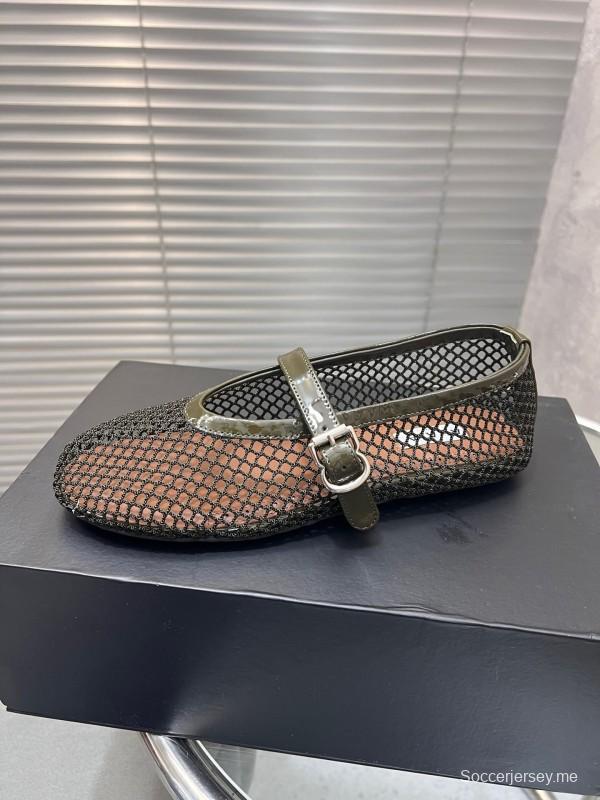 ALAIA 2025/SS صندل شبكي مسطح بلون جديد - KFY00270