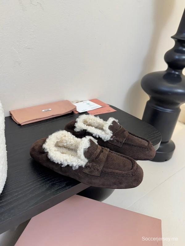 حذاء بدون كعب بتصميم من الصوف من MIUMIU - KFY00320