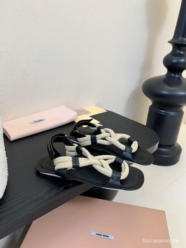 صندل بحبل منسوج من الحبل من ميو 2025/أسس أسبوع الموضة - KFY00330