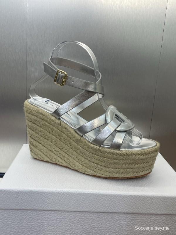 حذاء ديور D-Club D-Club جيلي ملون مجوف بحزام متقاطع ذو كعب عالٍ نسائي - KFY00290