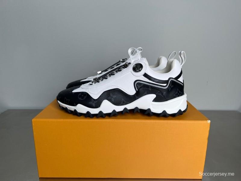 حذاء Lv RUSH من لويس فويتون Lv RUSH من جلد العجل المعدني LV الدائري الدائري المقاوم للانزلاق، حذاء كاجوال منخفض الكمال - YC