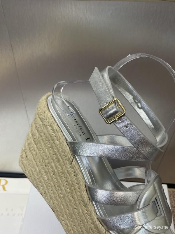 حذاء ديور D-Club D-Club جيلي ملون مجوف بحزام متقاطع ذو كعب عالٍ نسائي - KFY00290