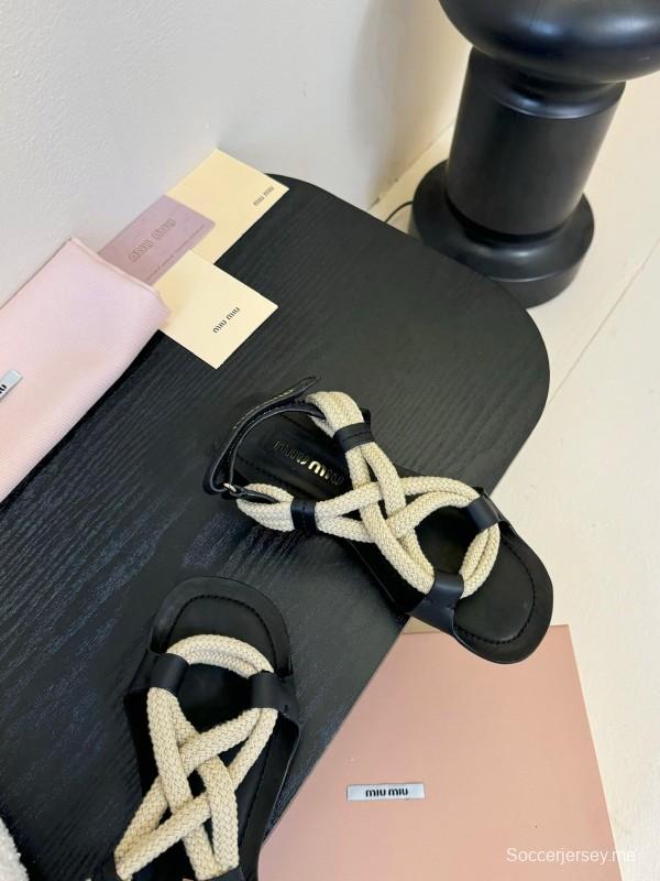 صندل بحبل منسوج من الحبل من ميو 2025/أسس أسبوع الموضة - KFY00330