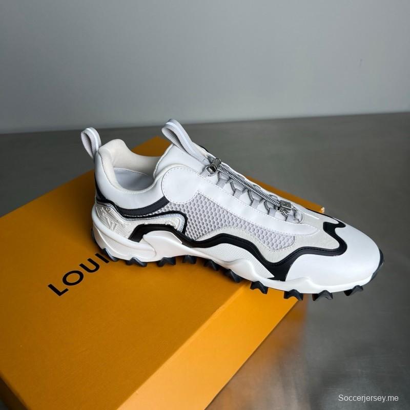 حذاء LV RUSH RUSH من جلد العجل المعدني LV الدائري الدائري المقاوم للانزلاق ذو تصميم كاجوال منخفض - YC