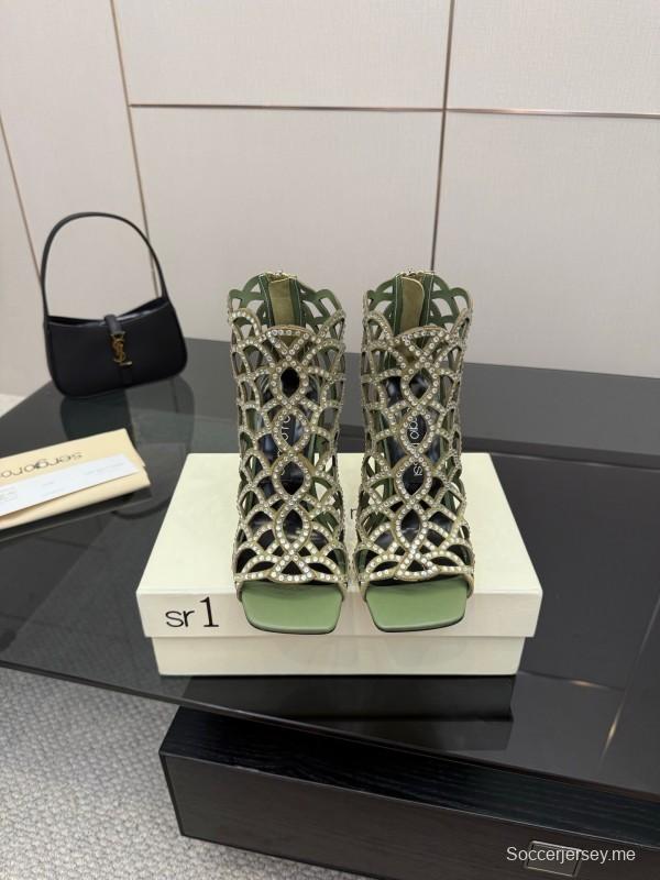 صندل سيرجيو روسي صندل حورية البحر 2025 من مجموعة SS صندل بكعب عالٍ أنيق بشبكة صيد السمك - KFY00470