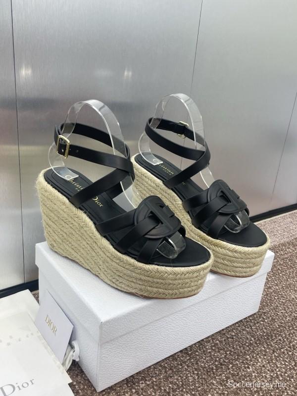 حذاء ديور D-Club D-Club جيلي ملون مجوف بحزام متقاطع ذو كعب عالٍ نسائي - KFY00290