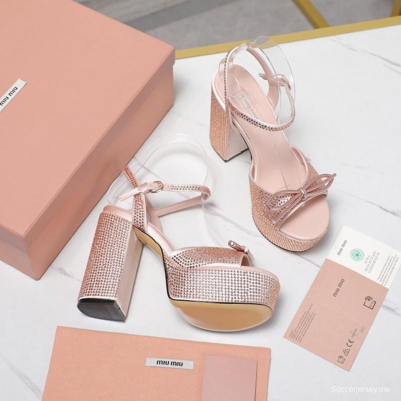 صندل بلينج سواروفسكي كريستال سواروفسكي بكعب 11.5 سم - KFY00340 من MIUMIU