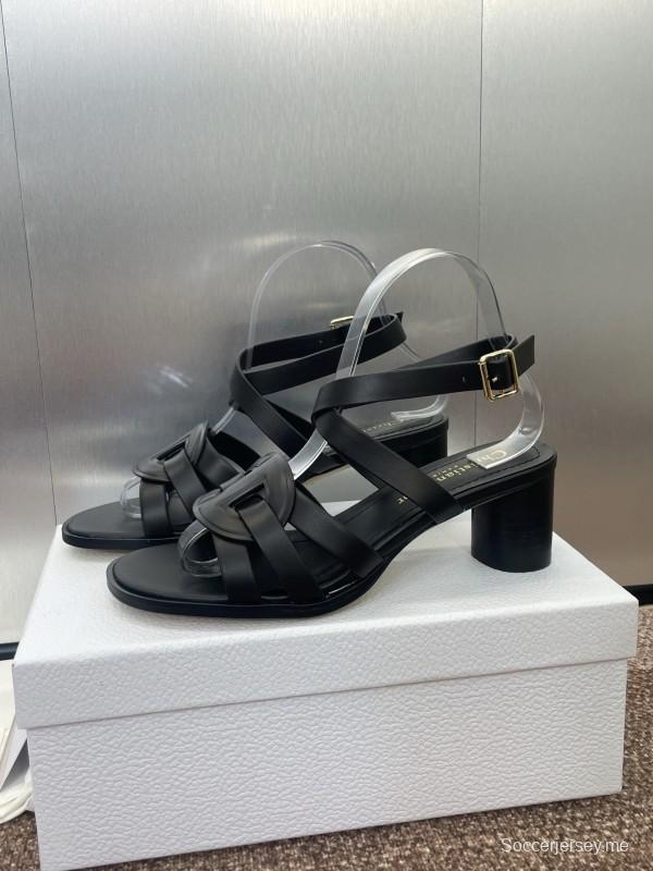 حذاء ديور D-Club D-Club جيلي ملون مجوف بحزام متقاطع ذو كعب متوسط للنساء - KFY00290