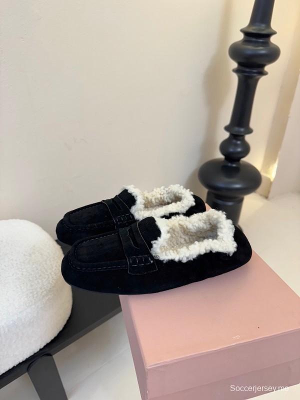 حذاء قطني من الصوف بنعل سميك بنمط بريطاني جديد من الصوف - KFY00320