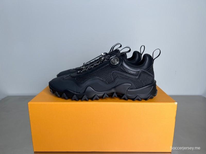 حذاء LV RUSH RUSH من جلد العجل المعدني LV الدائري الدائري المقاوم للانزلاق ذو تصميم كاجوال منخفض - YC