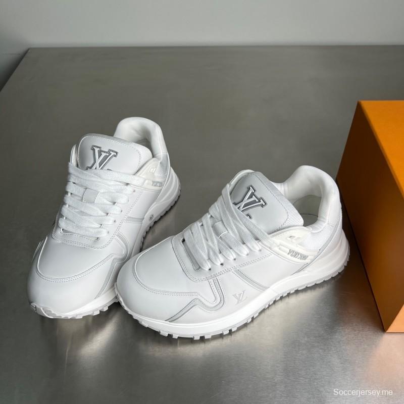 حذاء Lv الجلدي برباط مستدير من الأمام والرباط فوق الحذاء المسطح المسطح الكاجوال المسطح - YC