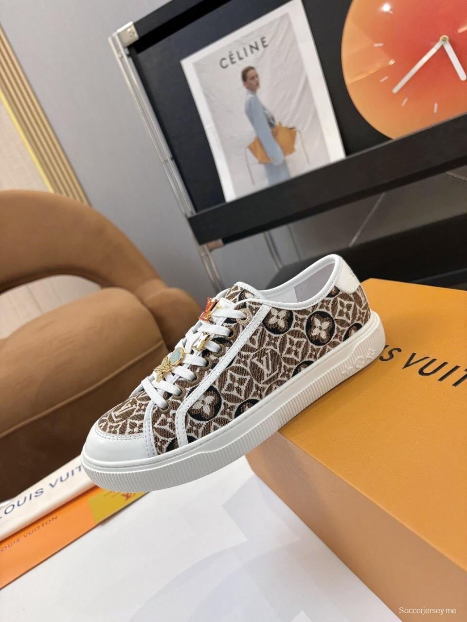 حذاء تزلج رياضي من سلسلة لويس فويتون لاجون بنعل سميك بنقشة الدنيم - AS00300