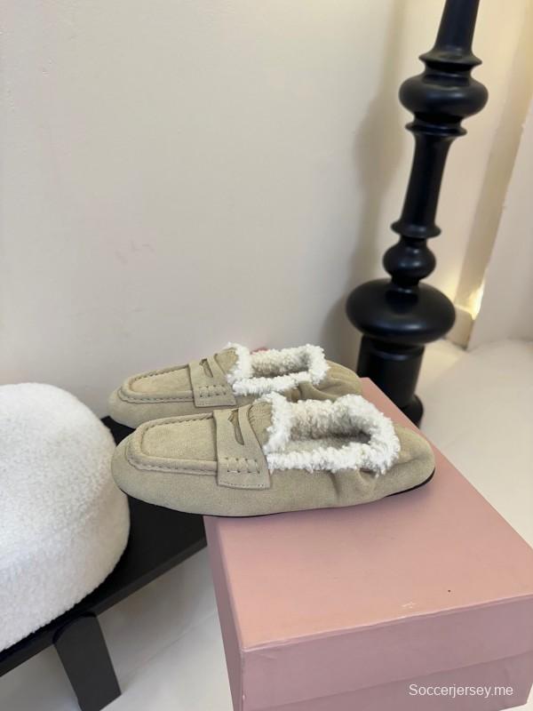 حذاء قطني من الصوف بنعل سميك بنمط بريطاني جديد من الصوف - KFY00320