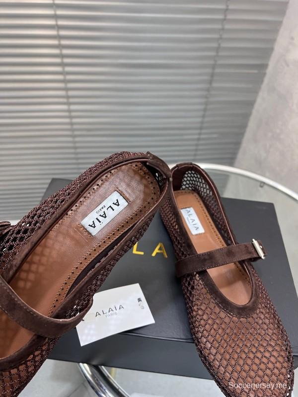 ALAIA 2025/SS صندل مسطح شبكي جديد بلون جديد - KFY00270