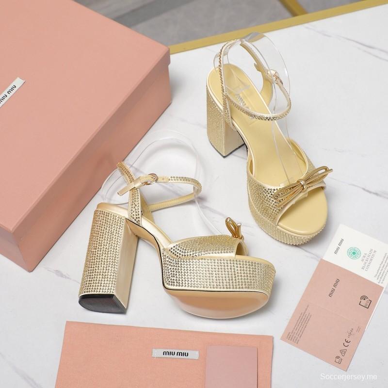 صندل بلينج بلينج سواروفسكي بكعب 11.5 سم من ميو ميوبيو - KFY00340