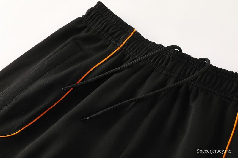 25/26 روما جاكيت أسود كامل بسحاب أسود + بنطلون طويل + بنطلون طويل