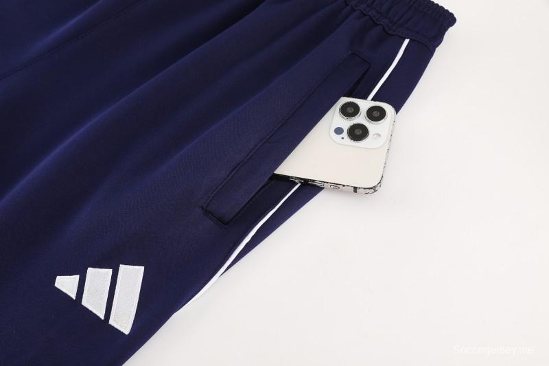 2025 أديداس 2025 جاكيت أديداس أزرق ملون بسحاب كامل + بنطلون طويل