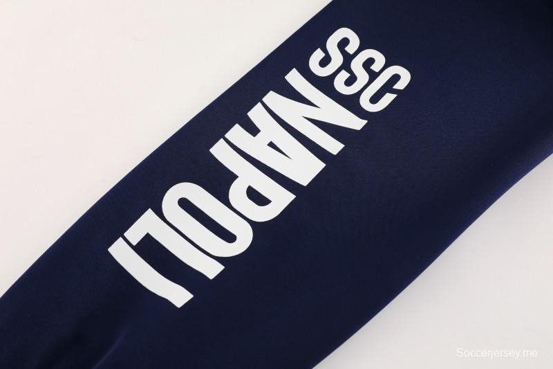 25/26 نابولي أزرق/أسود أزرق/أسود سترة بسحاب كامل + بنطلون طويل