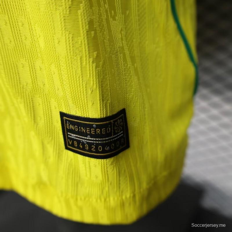 إصدار اللاعب 2026 قميص منتخب البرازيل 2026 أصفر اللون أصفر بنمط مخطط عمودي